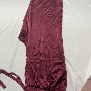 Torrid Sleep Bottoms Burgundy Faux Satin Size 2